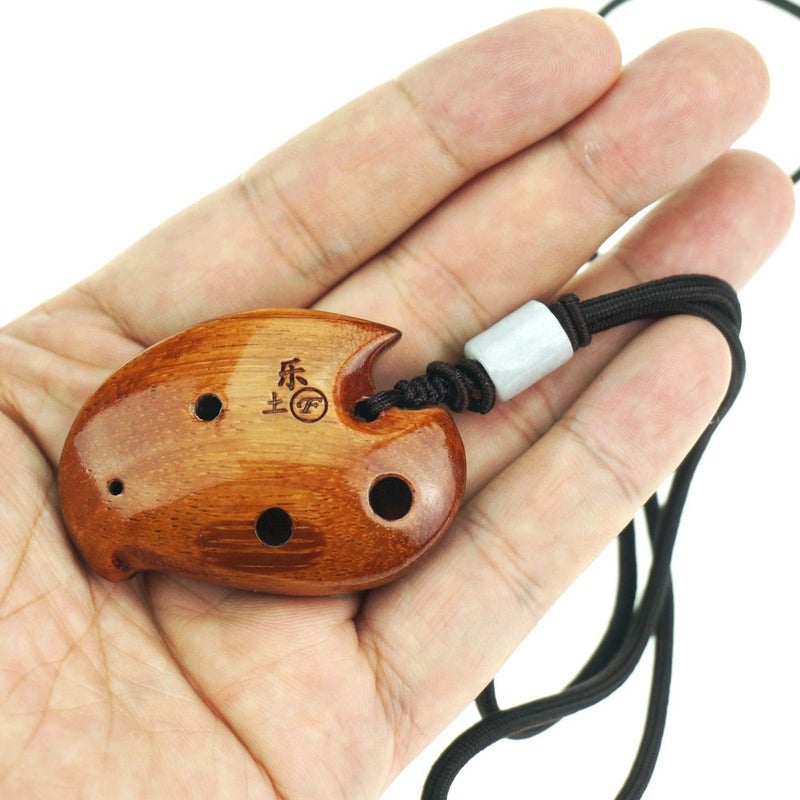 OcarinaWind 6 hole wooden ocarina elm or locust wood SSF,Exquisite Design,Mini Wooden Ocarina Necklace Music Instrument Gift Idea - Image 3
